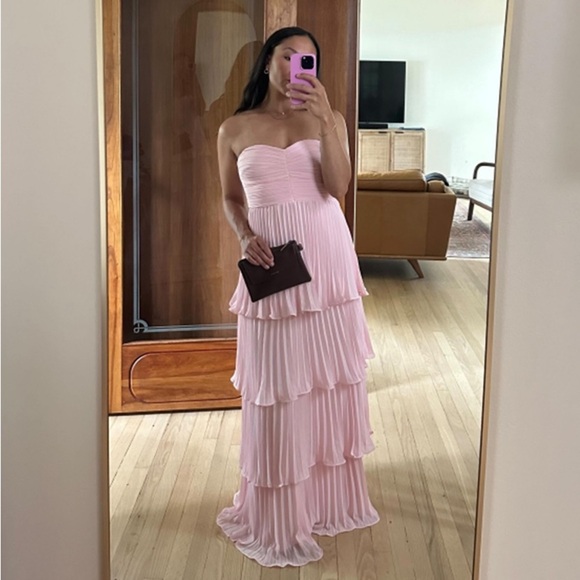 LULU'S Seriously Sensational Light Pink Strapless Tiered Maxi Dress -  mordernwear.com